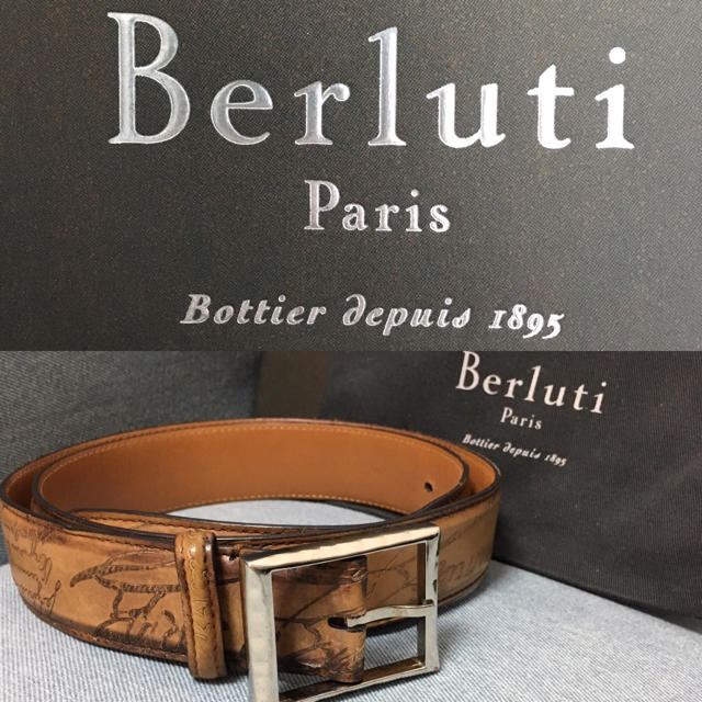 Berluti(ベルルッティ)のベルルッティ✨カリグラフィー✨Berluti✨レザー✨ベルト✨ メンズのファッション小物(ベルト)の商品写真