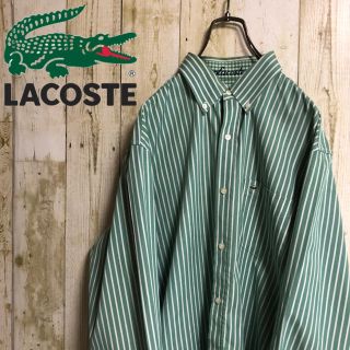 ラコステ(LACOSTE)のLACOSTE ラコステ 刺繍ロゴ ストライプ ボタンダウンシャツ(シャツ)