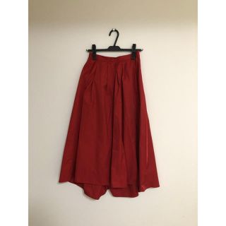 パリゴ(PARIGOT)のカフェモカ様専用　PARIGOT ミモレ丈フレアスカート　赤　38サイズ(ロングスカート)