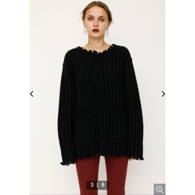 SLY(スライ)のSLY LAMBS WOOL DAMAGED LG TOPS ニット今期 完売品 レディースのトップス(ニット/セーター)の商品写真