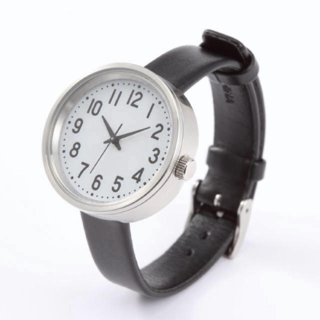 MUJI (無印良品)(ムジルシリョウヒン)の無印良品 公園の時計 小 黒 ブラック レディースのファッション小物(腕時計)の商品写真