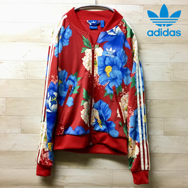 【adidas】ジャケット (S) 花柄　トラックジャケット　ジャージ