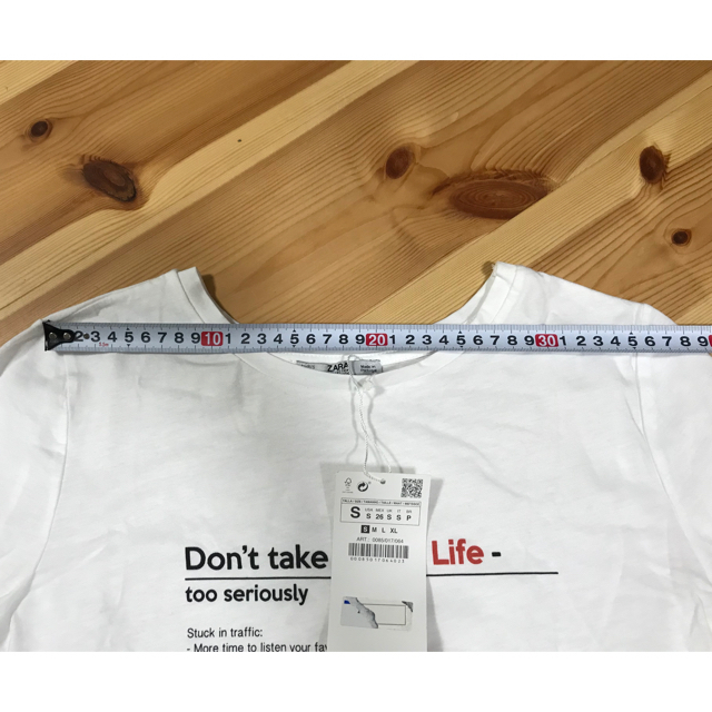 ZARA(ザラ)のZARA 白ロゴTシャツ レディースのトップス(Tシャツ(半袖/袖なし))の商品写真