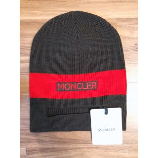 モンクレール(MONCLER)のセール中！【未使用】モンクレール MONCLER ニットキャップ　ニット帽　赤黒(帽子)