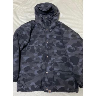 A BATHING APE リバーシブルフードダウンジャケット ブラックカモ