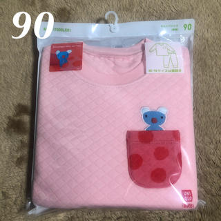 ユニクロ(UNIQLO)の新品♡ユニクロ　部屋着　キルトパジャマ　長袖　90   ペネロペ　レッド(パジャマ)