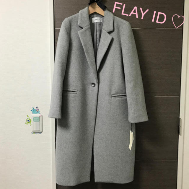 FRAY I.D(フレイアイディー)のFLAY ID ロングコート　　グレー レディースのジャケット/アウター(ロングコート)の商品写真