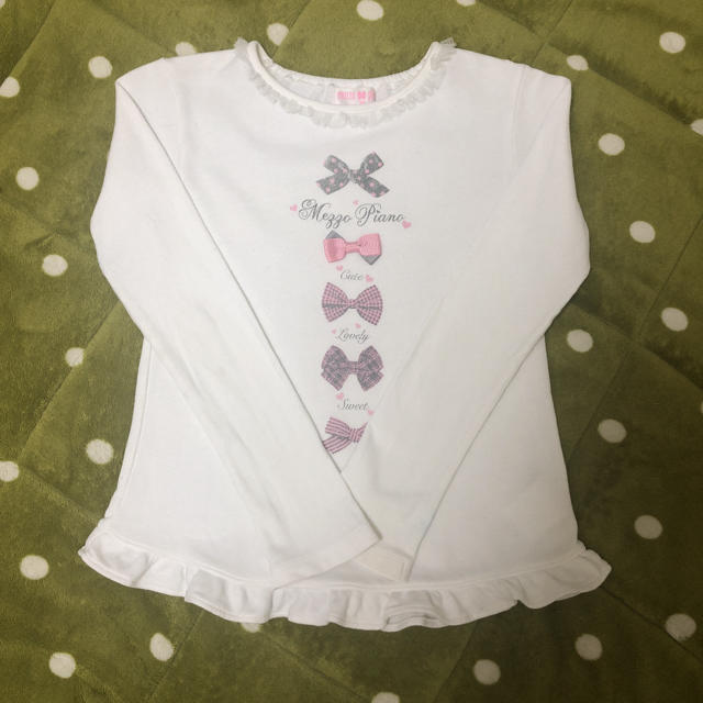 mezzo piano(メゾピアノ)のメゾピアノ　リボンロンT キッズ/ベビー/マタニティのキッズ服女の子用(90cm~)(Tシャツ/カットソー)の商品写真