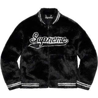 シュプリーム(Supreme)のsupreme Faux Fur Varsity Jacket S 黒(ブルゾン)