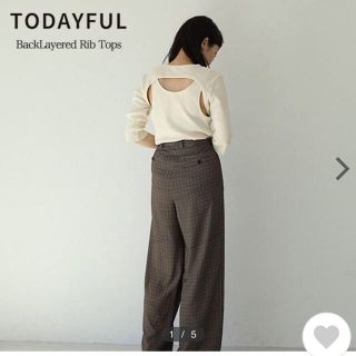 トゥデイフル(TODAYFUL)のBackLayered Rib Tops バックレイヤードリブトップス(カットソー(長袖/七分))