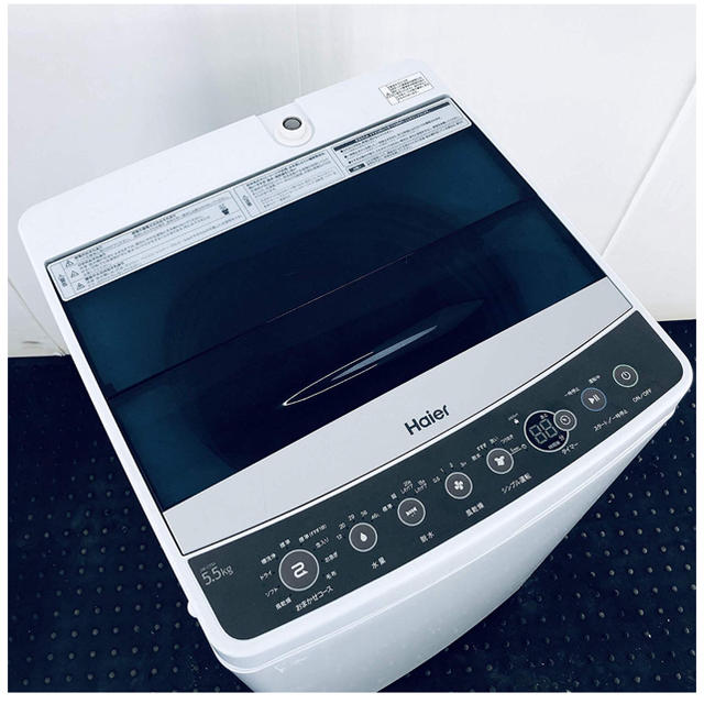 Haier(ハイアール)のハイアール 5.5kg 全自動洗濯機 ブラックhaier JW-C55D-K スマホ/家電/カメラの生活家電(洗濯機)の商品写真