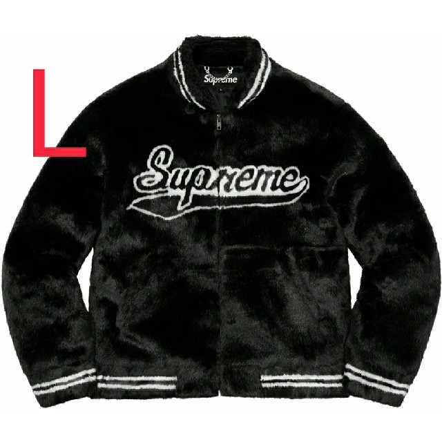 Supreme Faux Fur Varsity Jacket Lサイズ 黒