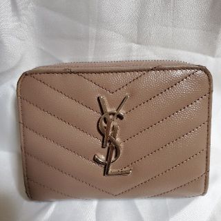 0時までの限定お値下げ、SAINT LAURENT　ピンクベージュ　二つ折り財布