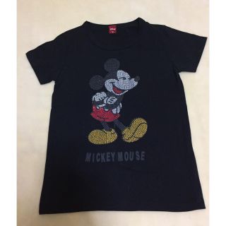 ディズニー(Disney)のミッキー ビーズTシャツ 黒(Tシャツ(半袖/袖なし))