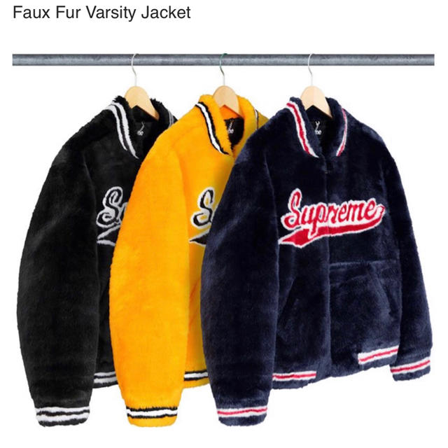 希少 黒入荷! Supreme - Faux Fur Varsity Jacket black ブルゾン