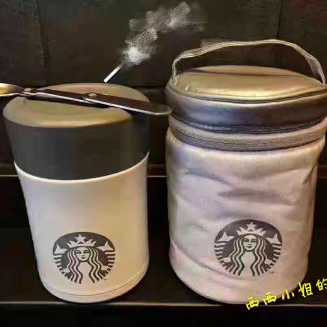 Starbucks Coffee(スターバックスコーヒー)のバッグ付！ステンレスフードジャー 台湾スターバックス 海外 サーモススープジャー レディースのバッグ(トートバッグ)の商品写真