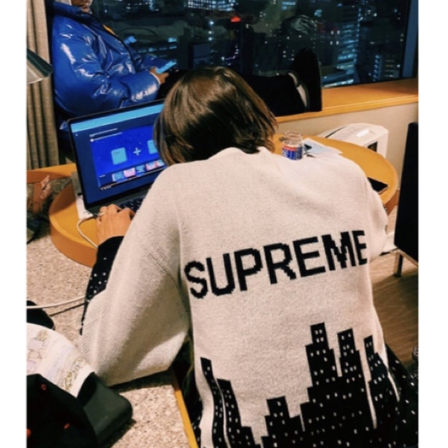 白黒 L supreme New York Sweater-