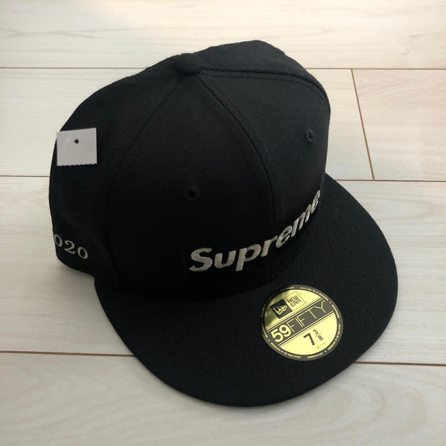 メンズsupreme new era box logo   7 3/8 black