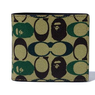 アベイシングエイプ(A BATHING APE)の在庫極少 BAPE×COACH COIN WALLET GREEN(折り財布)