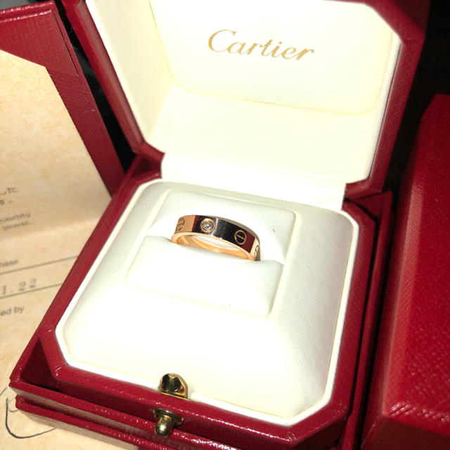 新品登場 Cartier - カルティエ Cartier ミニラブリングPG 1ダイヤ 49