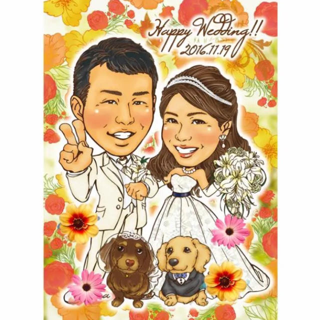 似顔絵　ウェルカムボード　ブライダル　結婚式