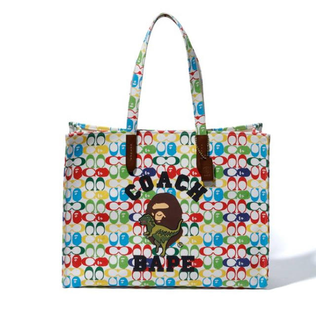 在庫極少 BAPE × COACH TOTE トートバッグ　マルチカラー