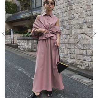 アメリヴィンテージ(Ameri VINTAGE)のGENTLEWOMAN OVERLAP DRESS(ロングワンピース/マキシワンピース)