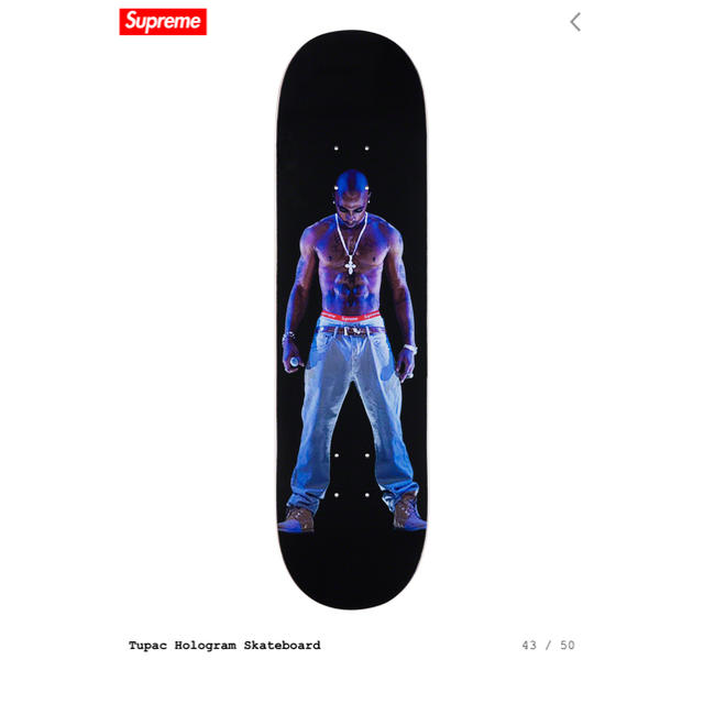 Supreme(シュプリーム)のsupreme tupac hologram skateboard スポーツ/アウトドアのスポーツ/アウトドア その他(その他)の商品写真