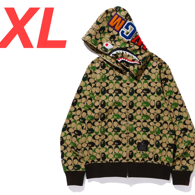 A BATHING APE(アベイシングエイプ)のXL BAPE® X COACH SHARK FULL ZIP HOODIE メンズのトップス(パーカー)の商品写真