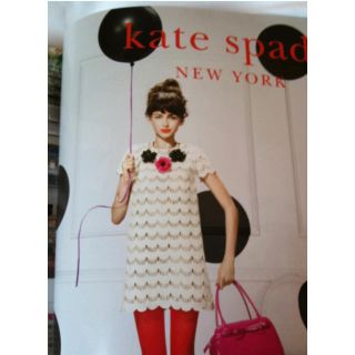 ケイトスペードニューヨーク(kate spade new york)の☆美品☆ケイトスペードkate spadeレースデザインワンピース ホワイト(ひざ丈ワンピース)