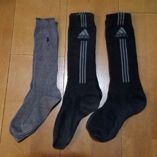 アディダス(adidas)のアディダス　靴下　サッカー　黒　グレー(靴下/タイツ)