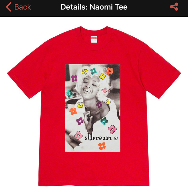 Supreme(シュプリーム)のSupreme Naomi Tee カラーはBlack Sサイズ ステッカー付き メンズのトップス(Tシャツ/カットソー(半袖/袖なし))の商品写真