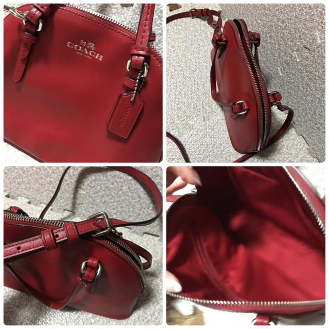 COACH(コーチ)の20日まで値下げ！超美品★コーチ ショルダー バッグ レッド シルバー金具 レディースのバッグ(ショルダーバッグ)の商品写真