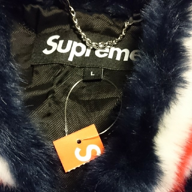 Supreme(シュプリーム)のSupreme Faux Fur Varsity Jacket ネイビー L メンズのジャケット/アウター(ブルゾン)の商品写真