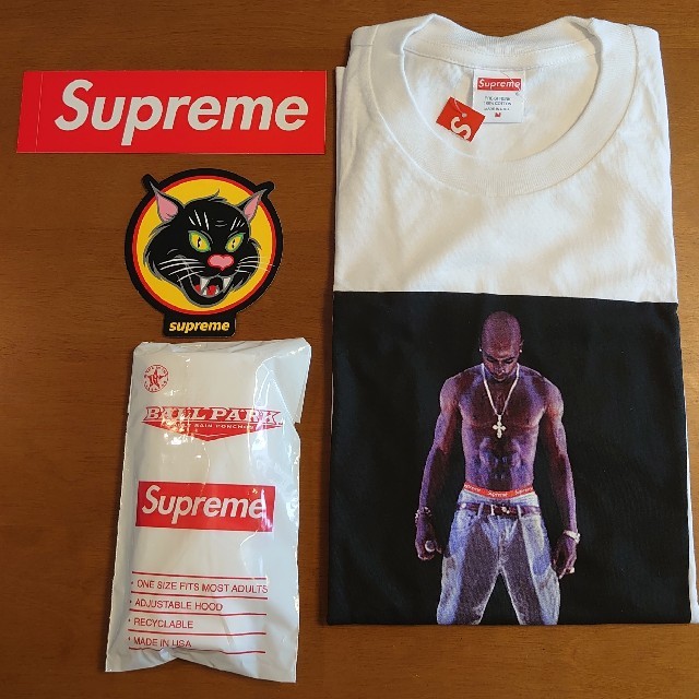 Tシャツ/カットソー(半袖/袖なし)Supreme 2pac tee ポンチョ ステッカー セット