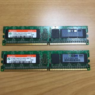 ヒューレットパッカード(HP)のhynix DIMM 512MB×2枚　PC2-4200U hp純正部品(PCパーツ)