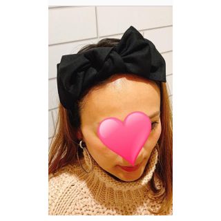 新品！残り3！ブラックダブルリボンターバン(ヘアアクセサリー)