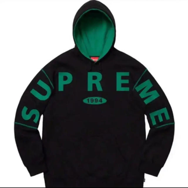 メンズ【新品L】Supreme Spread Logo Hooded 黒