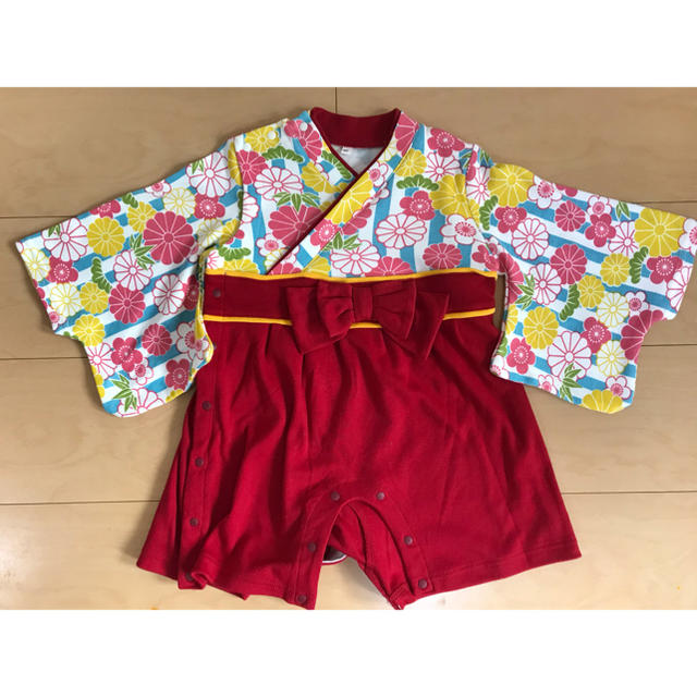 西松屋(ニシマツヤ)の赤ちゃん　着物　ロンパース　80センチ キッズ/ベビー/マタニティのベビー服(~85cm)(和服/着物)の商品写真