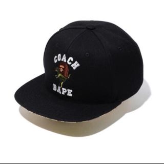 アベイシングエイプ(A BATHING APE)のA baghing ape COACH cap コーチ ベイプ　黒(キャップ)