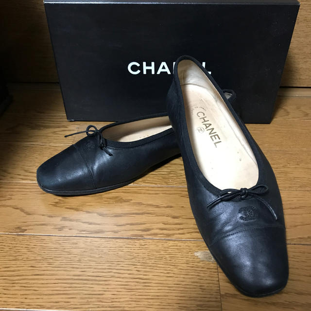 CHANEL(シャネル)の流行正規CHANELシャネルスクエアトゥバレエシューズ靴パンプス レディースの靴/シューズ(バレエシューズ)の商品写真