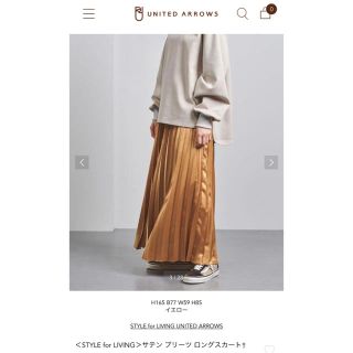 ユナイテッドアローズ(UNITED ARROWS)のUNITED ARROWS サテンプリーツスカート　期間限定お値下げ(ロングスカート)