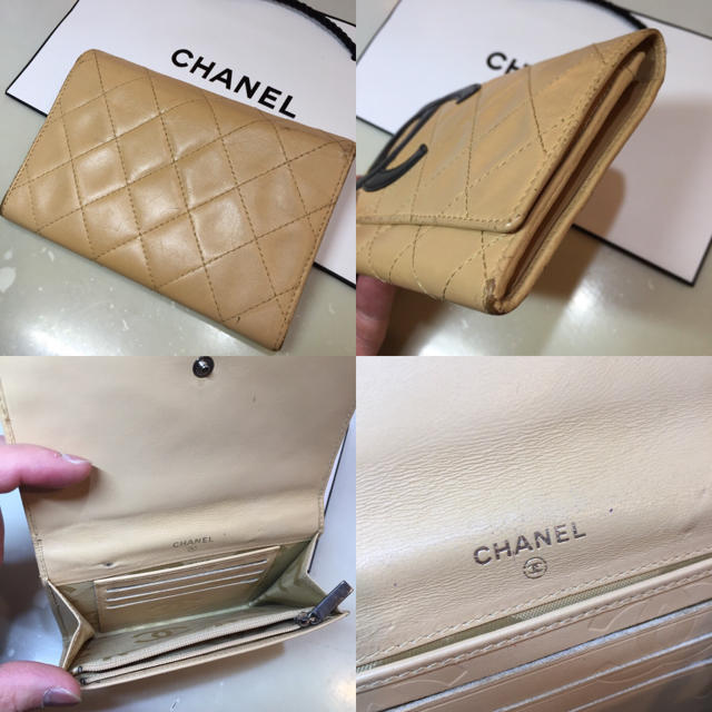 CHANEL(シャネル)の☆tomo様専用☆CHANEL カンボン コンパクト財布 ベージュx黒 レディースのファッション小物(財布)の商品写真