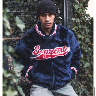 Supreme - Faux Fur Varsity Jacket supreme 20 Lサイズの通販 by も ...