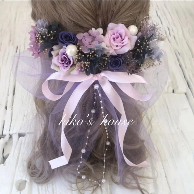 黒×紫　髪飾り　ヘッドドレス　BIGリボンヘッドドレス/ドレス