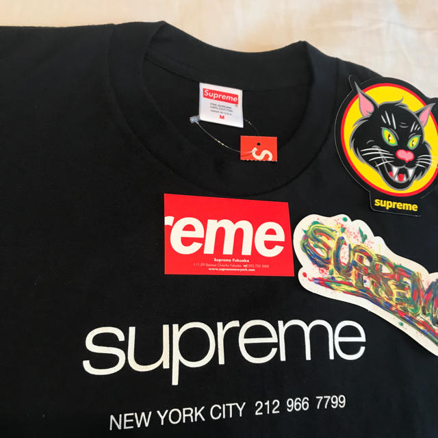 Mサイズ 黒★Supreme 20ss Shop Tee ステッカー付き