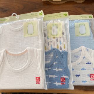 ユニクロ(UNIQLO)のユニクロ コットンメッシュインナーボディ ノースリーブ 肌着 70(肌着/下着)