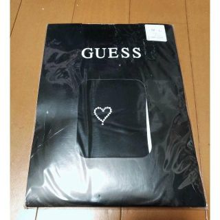 ゲス(GUESS)の新品 タイツ ストッキング GUESS ブラック   ハート入り M~L(タイツ/ストッキング)