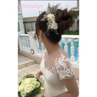 プリザーブドフラワー ウェディング ヘッドドレス 結婚式 髪飾り