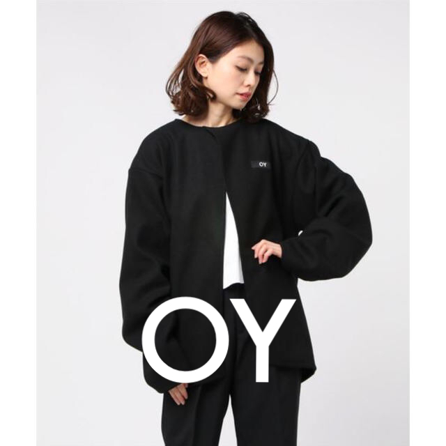 OY カッティングZIP CAPEシャツ ブラック